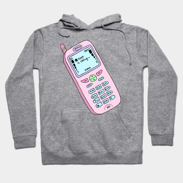 "Oppa is calling~" - Cute phone. Hoodie by Duckieshop